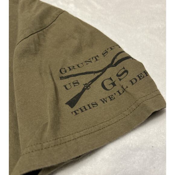Grunt Style T Shirt Men’s Large Grumpy Old Vet I Do What I Want Army Green - Picture 4 of 8